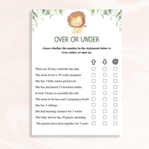 30 Printable Lion Baby Shower Games, Jungle Baby Shower Games, Safari Baby Shower Games, Safari Animals Baby Shower Games, DOWNLOAD image 3