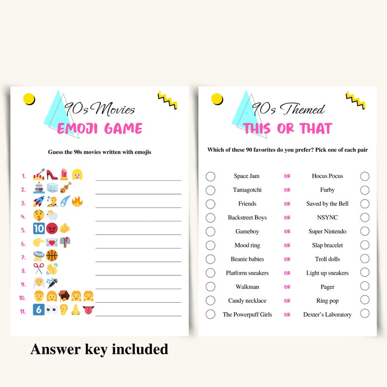 90s Themed Party Games 90s Themed Party Games