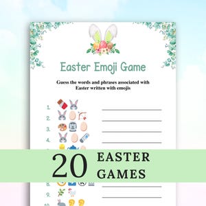 20 Printable Easter Games, Fun Easter Party Games, Family Easter Games, Easter Sunday Game Bundle, DOWNLOAD