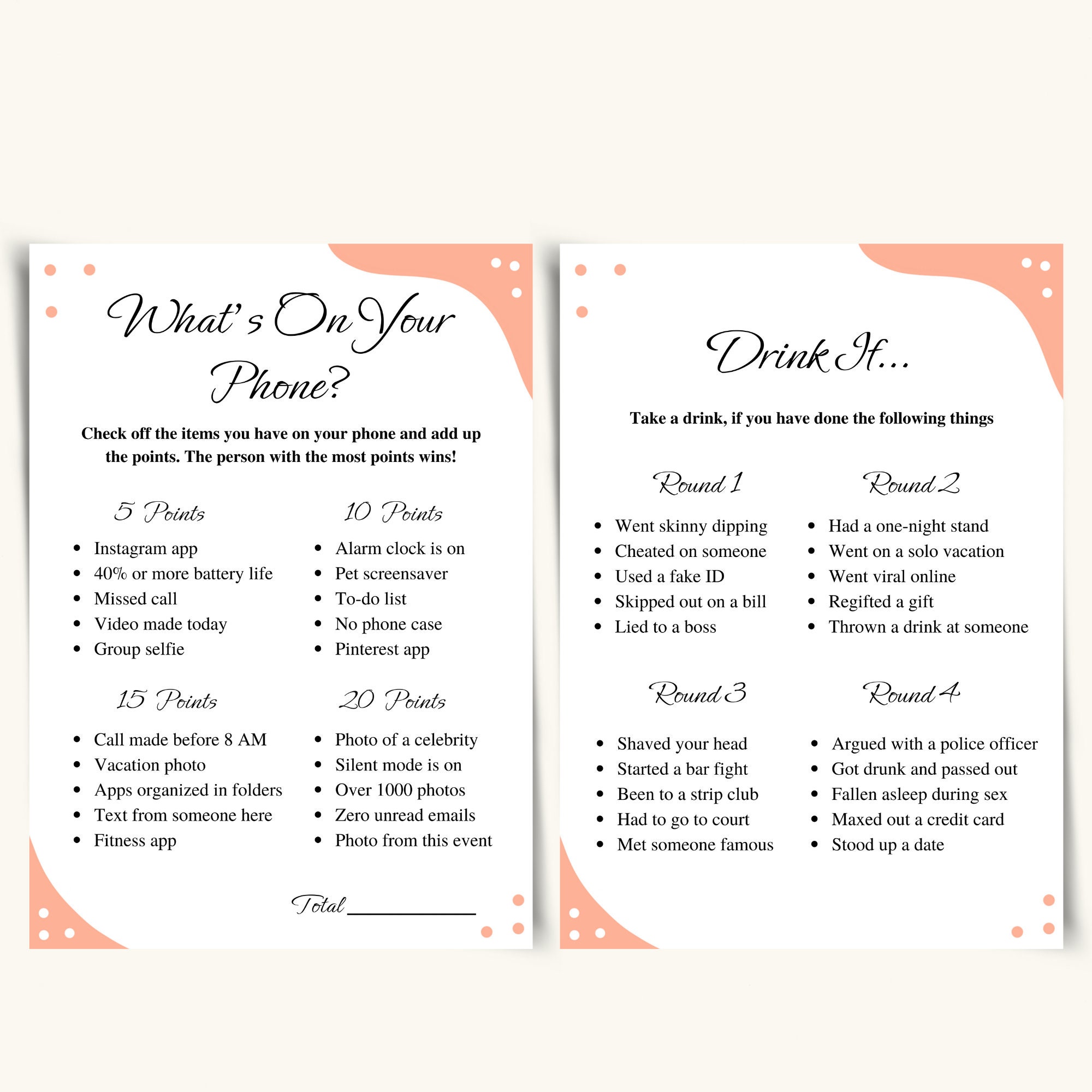 8 Printable House Party Games Fun Cocktail Party Games for Adults