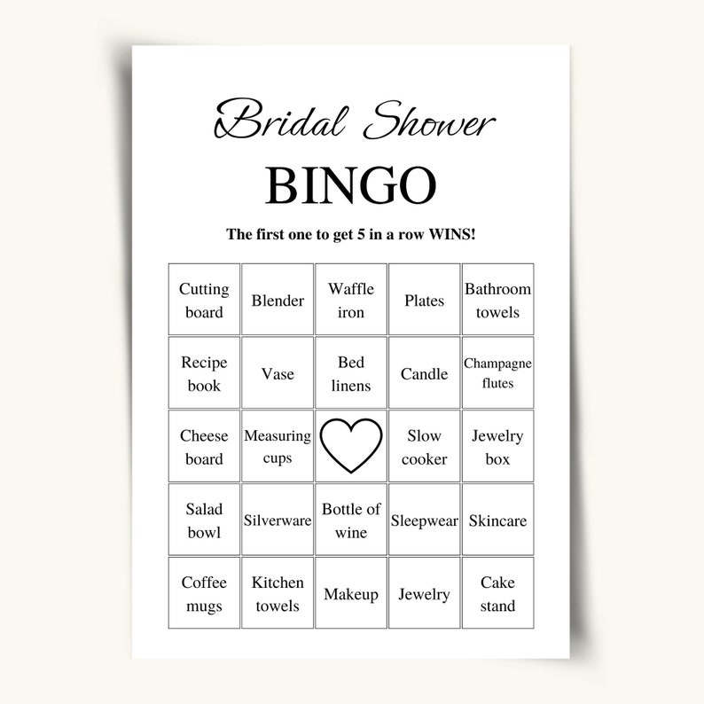 50 Printable Bridal Shower Bingo Cards, Prefilled Bridal Bingo Game ...