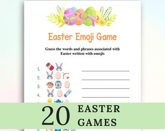 20 Printable Easter Games, Fun Easter Party Games, Easter Game Bundle, Family Easter Games, DOWNLOAD