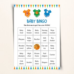 30 Printable Sports Baby Shower Bingo Cards | 5x7'' Prefilled Baby ...