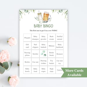30 Imprimibles Un bebé está preparando tarjetas de bingo para baby shower / Tarjetas de bingo para bebés de cerveza de 5x7'' / Juegos de baby shower de cervecería / DESCARGAR