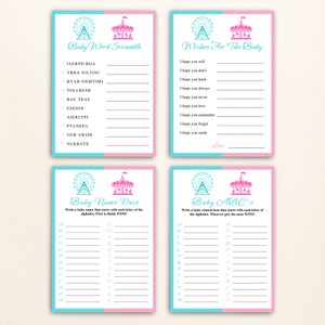 12 Printable Carnival Gender Reveal Games: Circus Gender Reveal Game