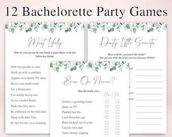 12 Printable R-Rated Greenery Bachelorette Party Games | Bachelorette Games | Hen Party Games | US Letter & A4 DOWNLOAD