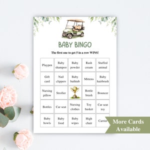 30 tarjetas de bingo de golf para baby shower imprimibles / 5x7'' Tarjetas de bingo para bebés Tee Time / Juegos de golf para baby shower / DESCARGAR