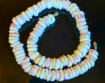 Giant purple LARGE Real Hawaiian vintage 1970’s puka shell necklace not cut shells authentic puka chunky FAT JUMBO shells rare collectible