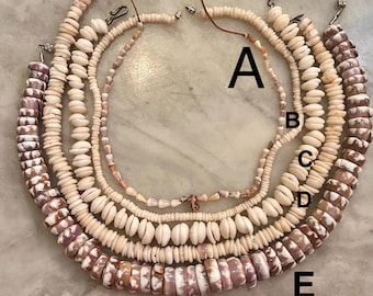 Real Hawaiian Puka Shell Necklace, Vintage Surfer Jewelry