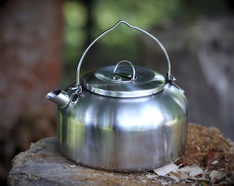 Glacier Stainless 1 Liter Tea Kettle, Camping Cookware