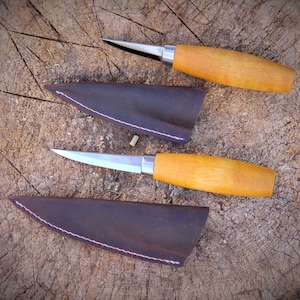 handgenähte Lederscheide für das Mora 120 / 106 - Schnitzmesser - Rindsleder mit Sattlernaht - hohe Qualität - Morakniv