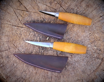 Hand-Sewn Leather Sheath for Mora 106/120 Carving Knife