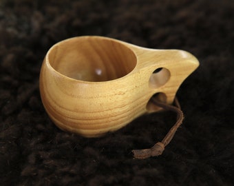 Handmade Scandinavian Kuksa Wooden Cup: Outdoor Adventure Mug