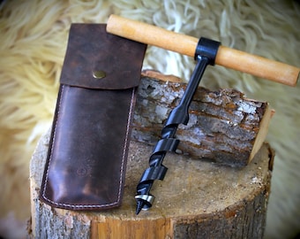 Bushcraft Wood Drill: 25mm Hand-Forged Carbon Steel Auger