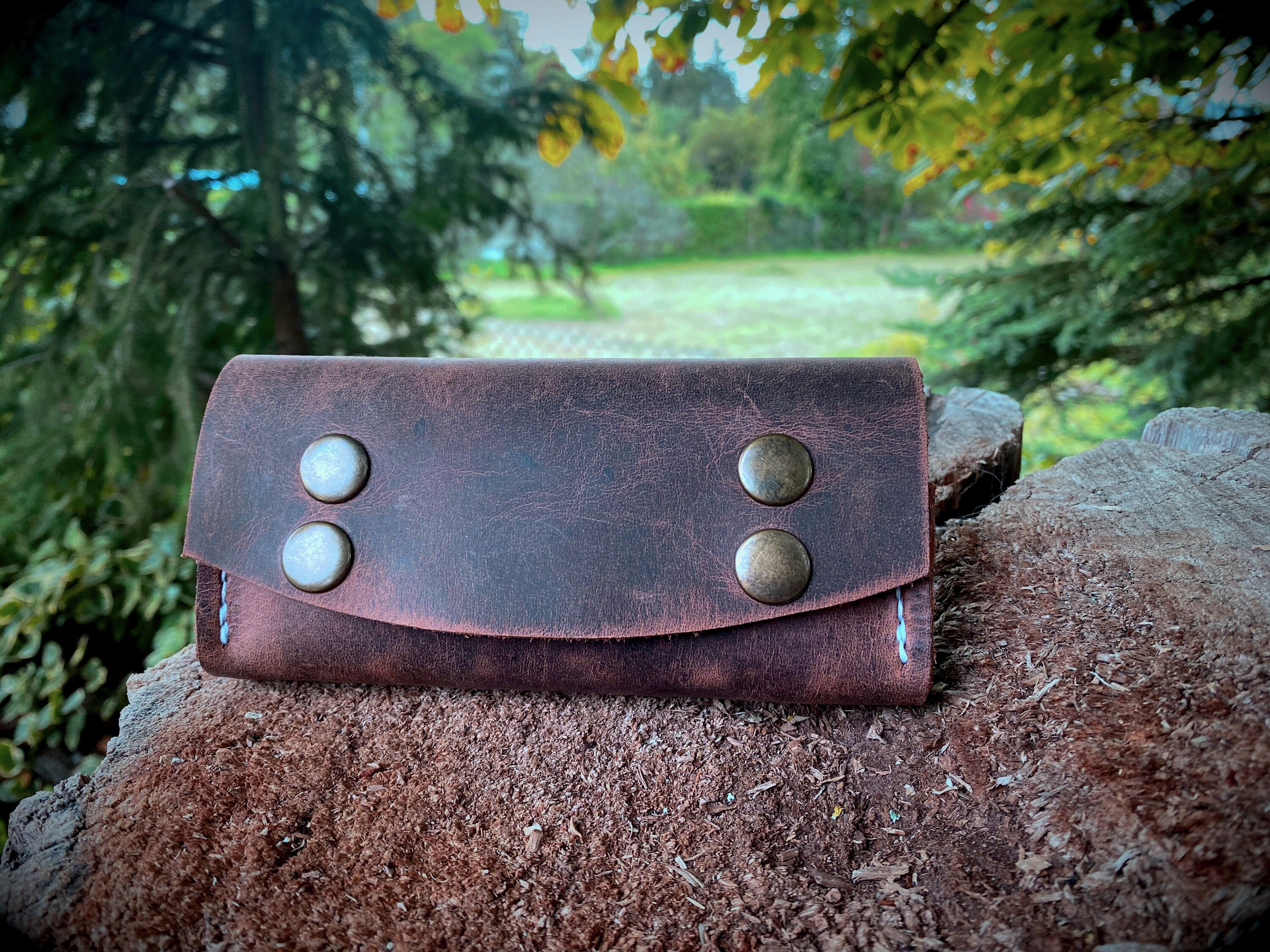 Hand-sewn Leather Spice Set: Bushcraft Camping Organizer 