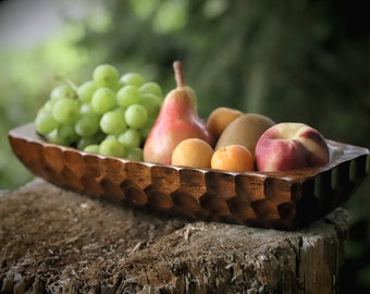 large rustic hand-carved wooden bowl