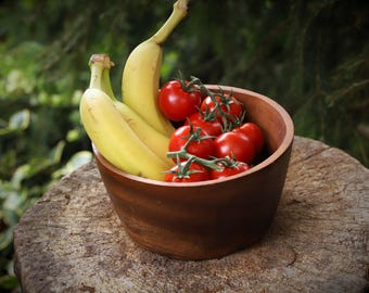 large hand-carved wooden bowl "Silent Bushcraft"
