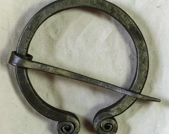 Hand-Forged Steel Penannular Brooch | Viking Medieval Cloak Pin (50mm)