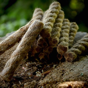 Waterdicht jute vuurstarttouw – Bushcraft tondel, set van 2