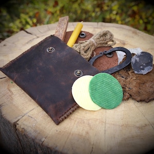 traditional Firekit with 100% natural substances for Bushcraft campfire - light a fire, like our ancestors