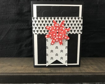 Black, White, and Red Greeting Card