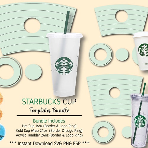 24oz Venti Cold Cup Template Svg Cold Cup Dimensions SVG Etsy