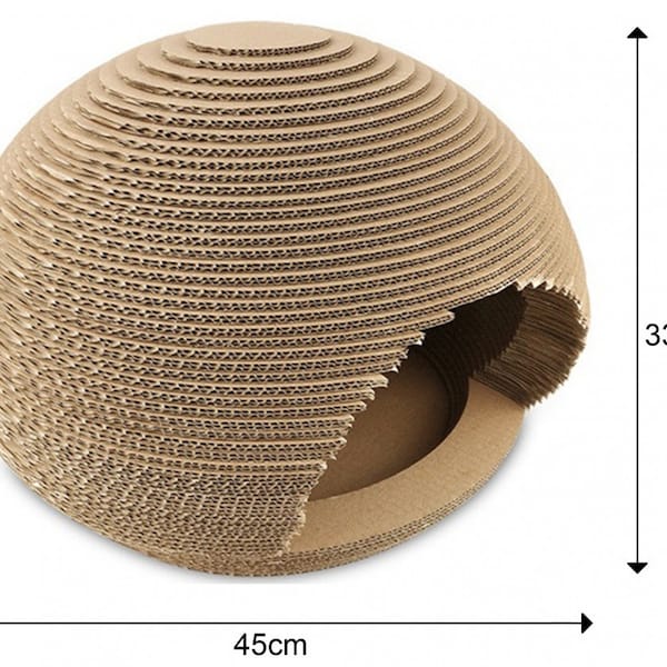 Kartonowy drapak dla kota/kopułkowy drapak zabawka dla kota i domek do spania
