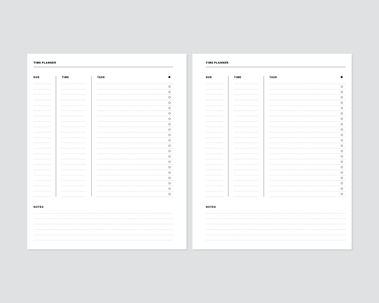 A5 Wide Time Planner due date 1 page single Printable Etsy