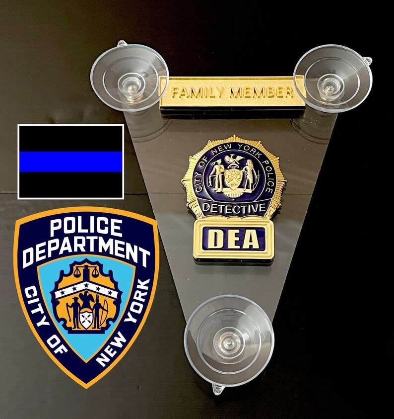 Police Supporter DEA Family Member Pba Gold Car Window Shield Badge