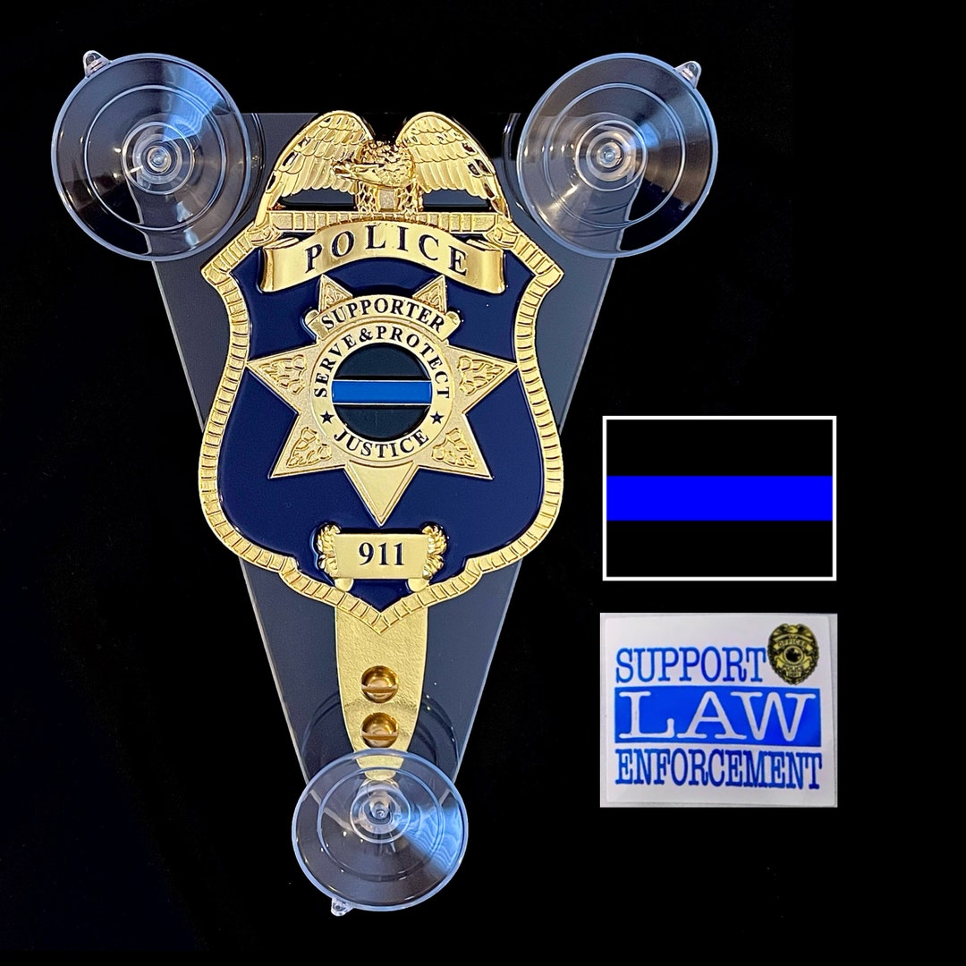 ISLE Police Supporter Family Member Fop Pba Gold Car Window Shield