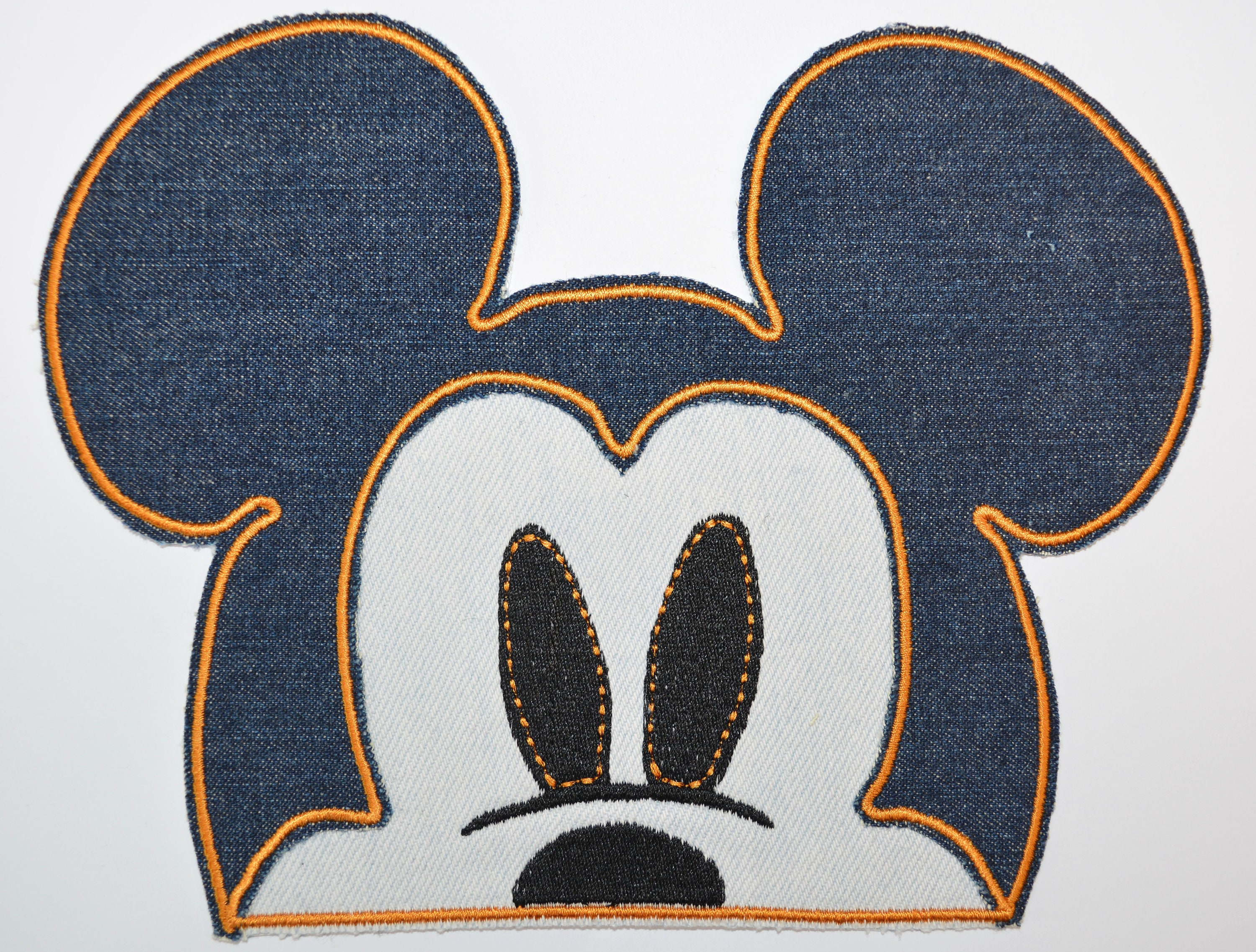 2X3 Mickey Mouse Embroidered IRON On PATCH / No Sew hat bag Patch Classic  Mickey classic pose hands behind back Disney Applique Badge