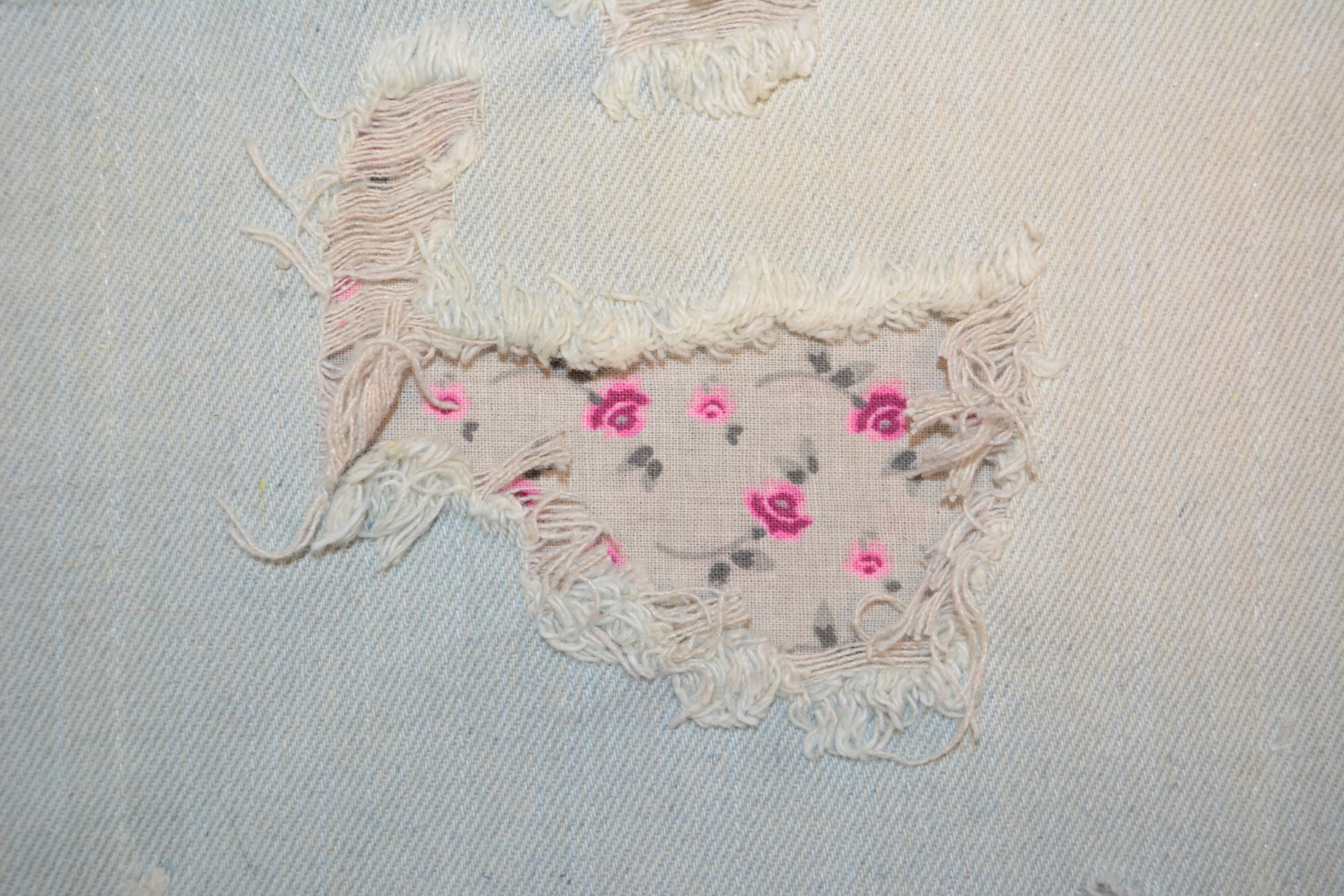 Small flowers peek a boo patch  Iron on cotton fabric patches for denim holes Patches for jeans refashioning Knee patches