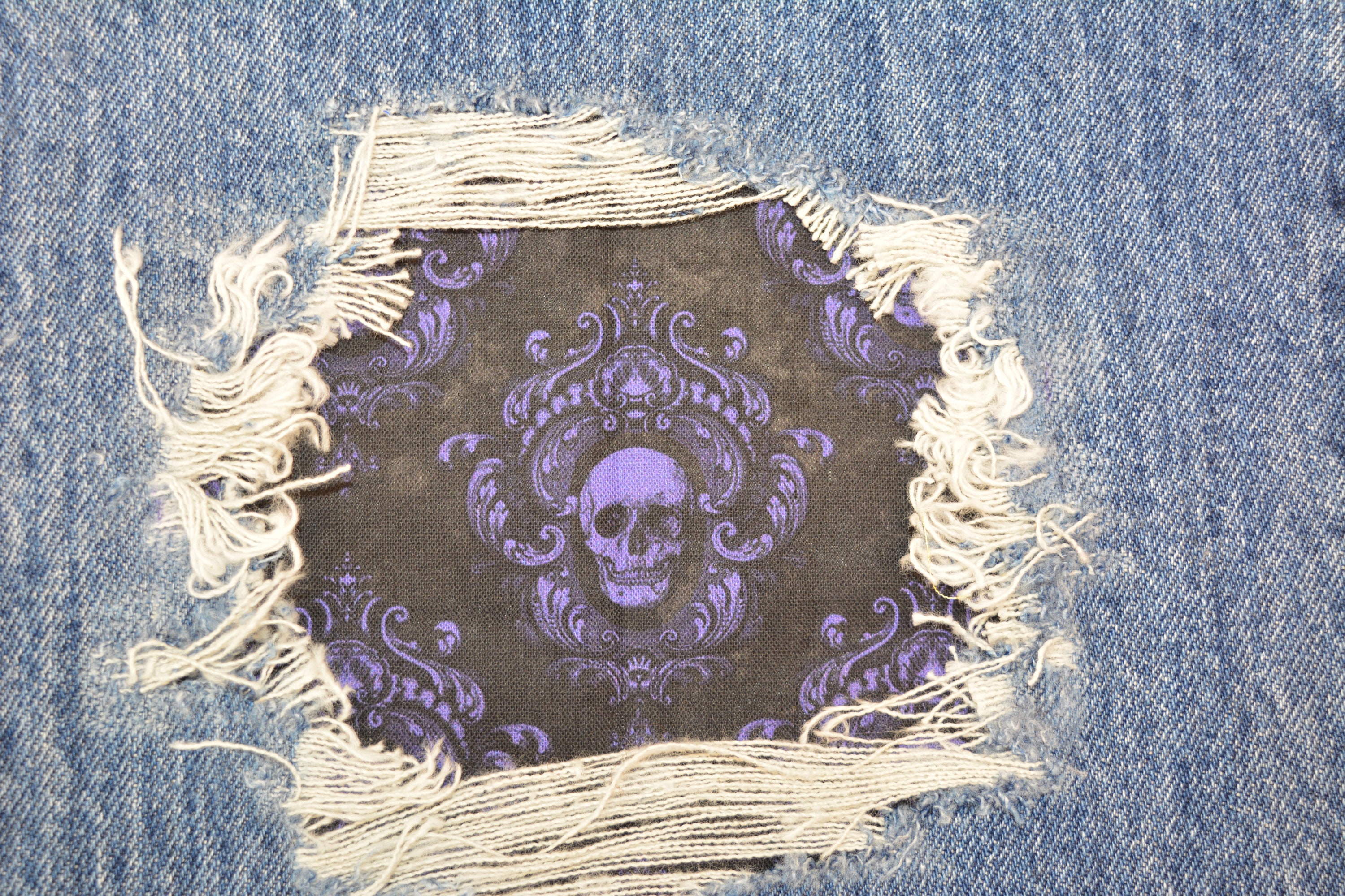 Skull Patch, Iron on Patches for Denim, Patches for Jeans, Easy to