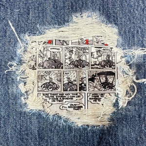 Mickey Mouse peek a boo patches  Up - cycled jeans patch