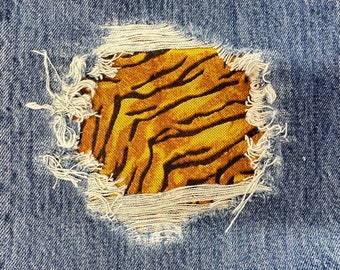 Animal print peek a boo patch Iron On- Denim Hole Patches Cloches repair patchesHoley patches