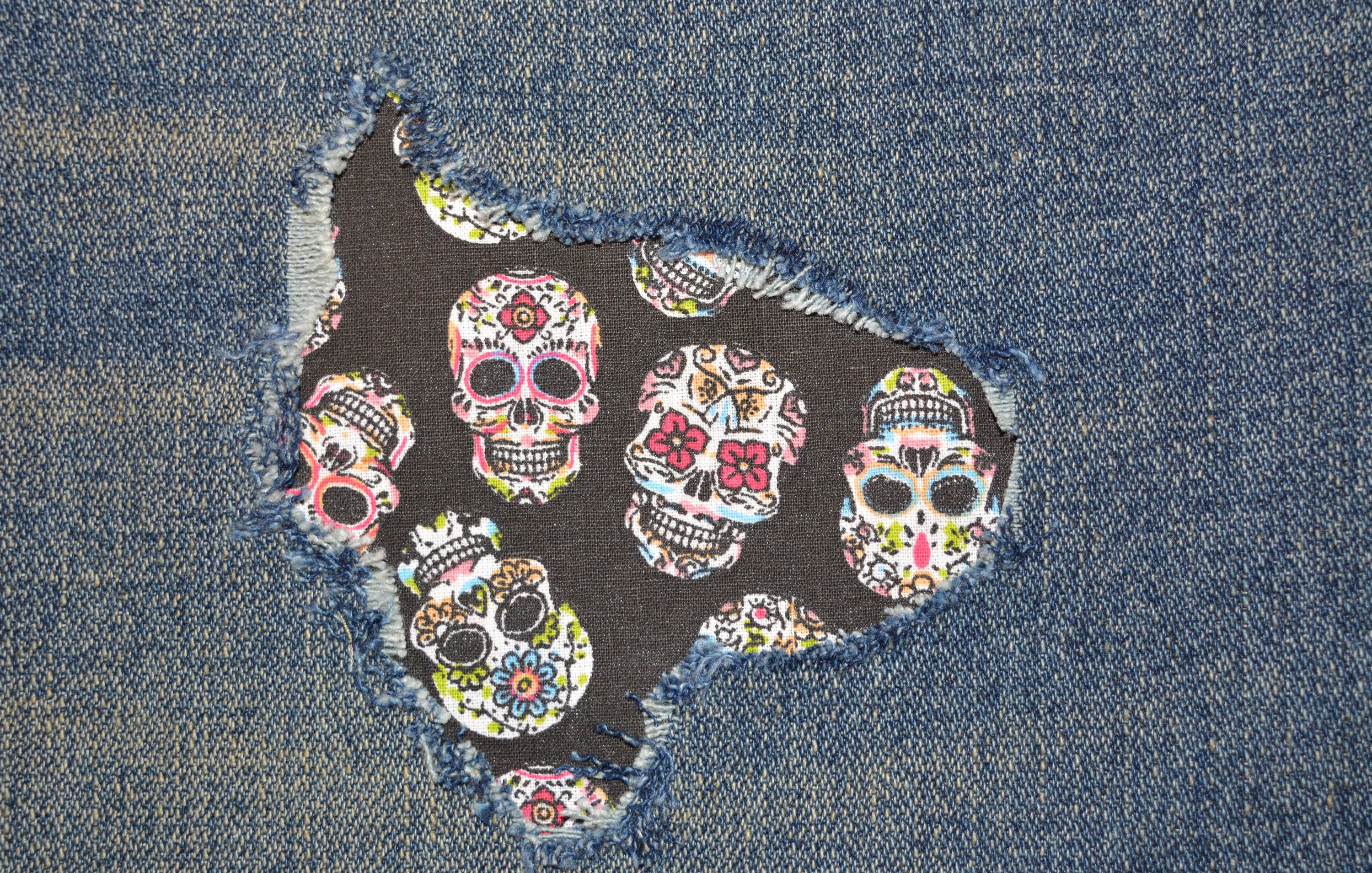 Ripped Designs Denim Patches Sailor Tattoos Peekaboo Iron on Jeans Patch  Jeans Repair No Sew 