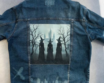 Three Witches Big Back Patch | Gothic Iron-On Applique