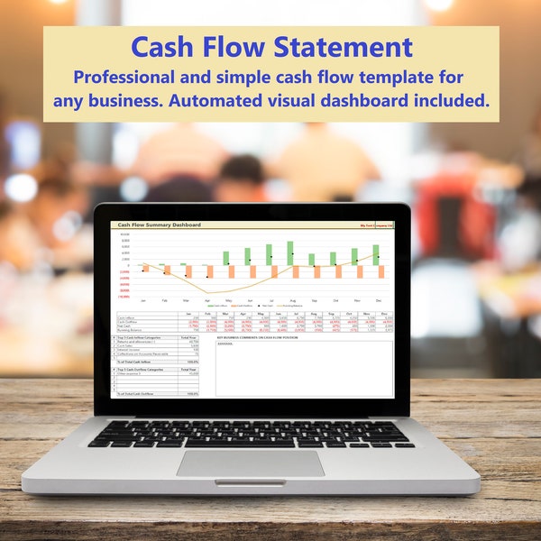 Cash Flow Statement with Dashboard Template - Excel