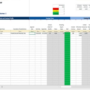 Contract Management Tracker Excel Manage your | Etsy