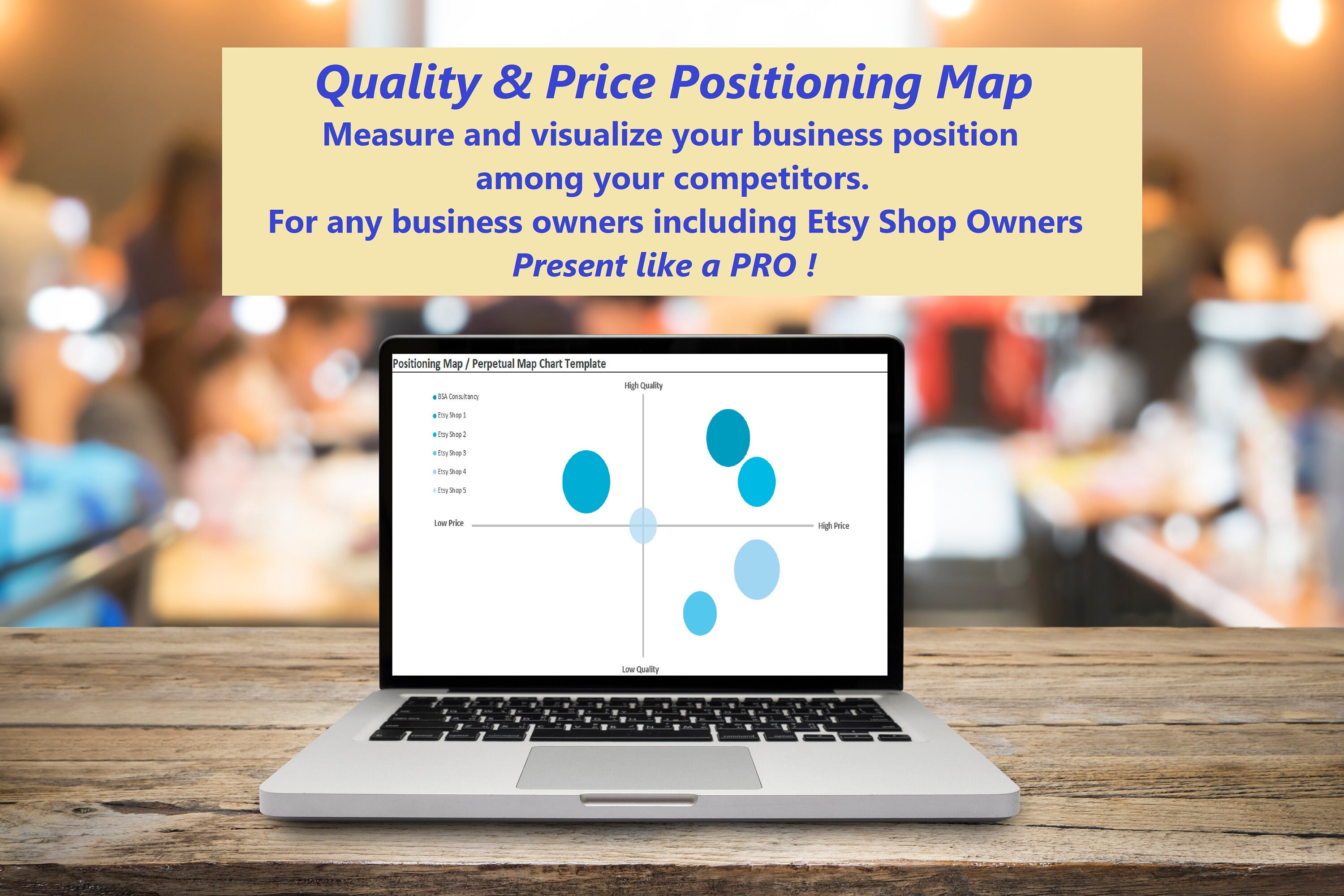 Quality & Price Product Positioning Map perceptual Map Excel Business ...