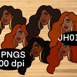 African American Afro Woman PNG SVG Digital Clipart, Fashion, Exclusive, Black Woman
