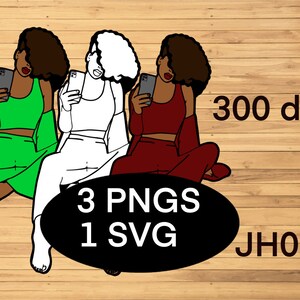 African American Women PNG SVG, AFro, Clipart, Digital Files, Exclusive, Black Girl Magic, Melanin
