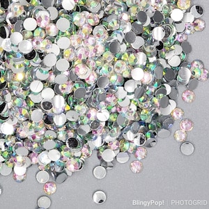 Crystal AB Silverback Resin Rhinestone - Flat back - 3mm/4mm/5mm/6mm- Embellishments, Bling, Crafts & Nail Art