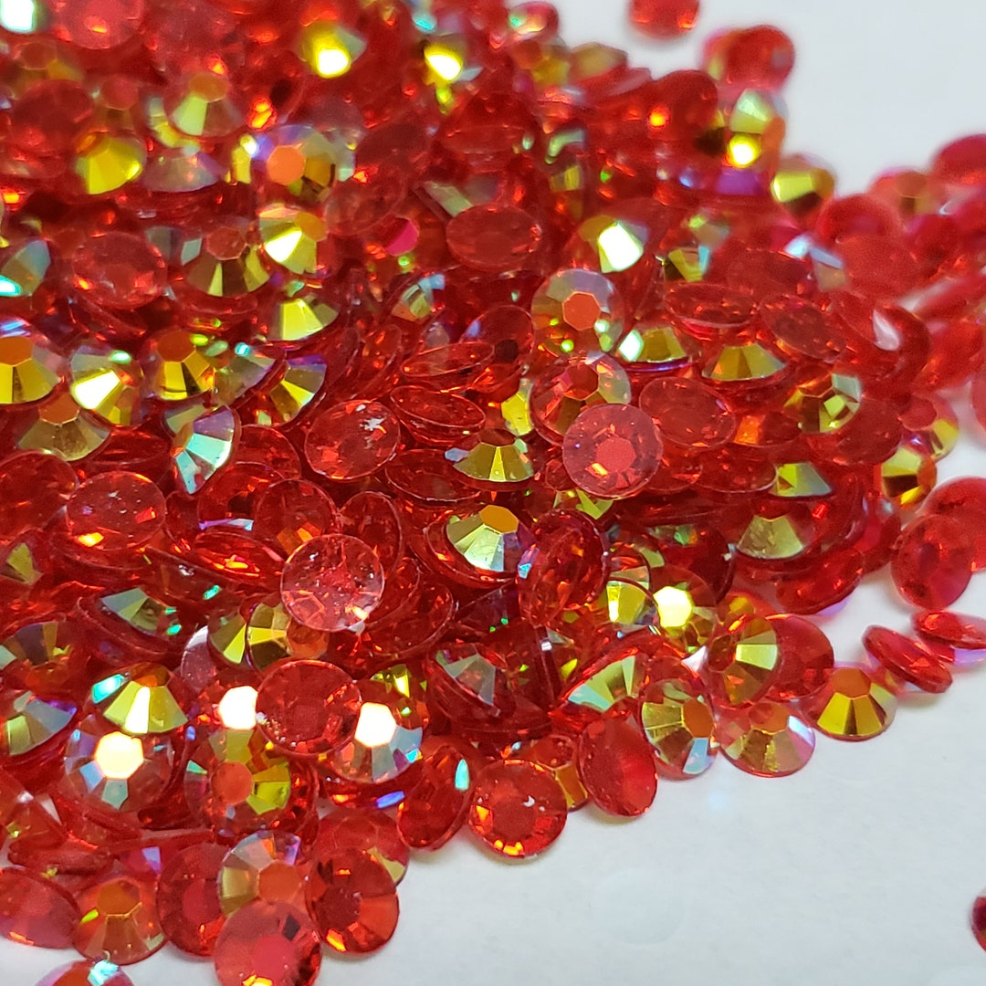 Crimson Red - Transparent Jelly Rhinestones - Gem Collection - 3mm, 4mm ...