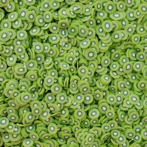 Kiwi Slices -5mm- 30-60 grams - Polymer Clay - Fake Fruit sprinkles ,crafts, embellishment, slime, nail art, snow globe tumblers , resin art