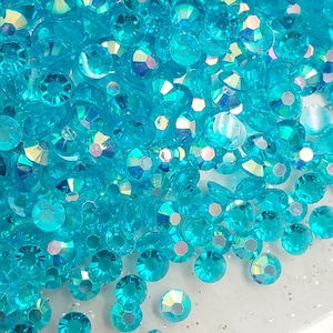 Blu Curacao - Transparente Jelly Strasssteine - Gem Collection - 3 mm, 4 mm, 5 mm - Verzierungen, Bling, DIY, Kunsthandwerk