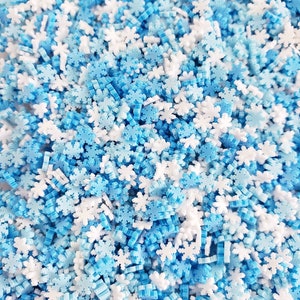 Winter Schneeflocken - 60 gramm - Polymer Clay - Fake Weihnachtsstreusel, Basteln, Verzierungen, Slime, Nailart, Schneekugelbecher, DIY