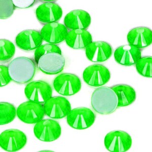 Neon Green Rhinestone | 10 gross bag | 1440 pcs | flatback | SS10 | 3mm | embellishments | nail art | crafts