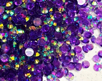 Sirene Purple - Transparente Jelly Strasssteine - Gem Collection - 3 mm, 4 mm, 5 mm - Verzierungen, Bling, DIY, Kunsthandwerk