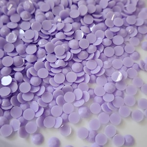Taro Macaroon Opaque Jelly Resin Flat Back Rhinestones - No AB Coating - 1000 pcs - Available in Sizes 3mm - 4mm - 5mm